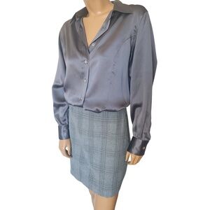 Femme De Carrie Silk Grey Blouse Large
